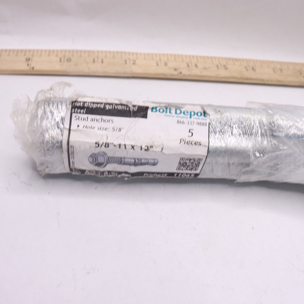 Bolt Depot Stud Anchor Hot Dipped Galvanized Steel 5/8"-11 x 12" 11065