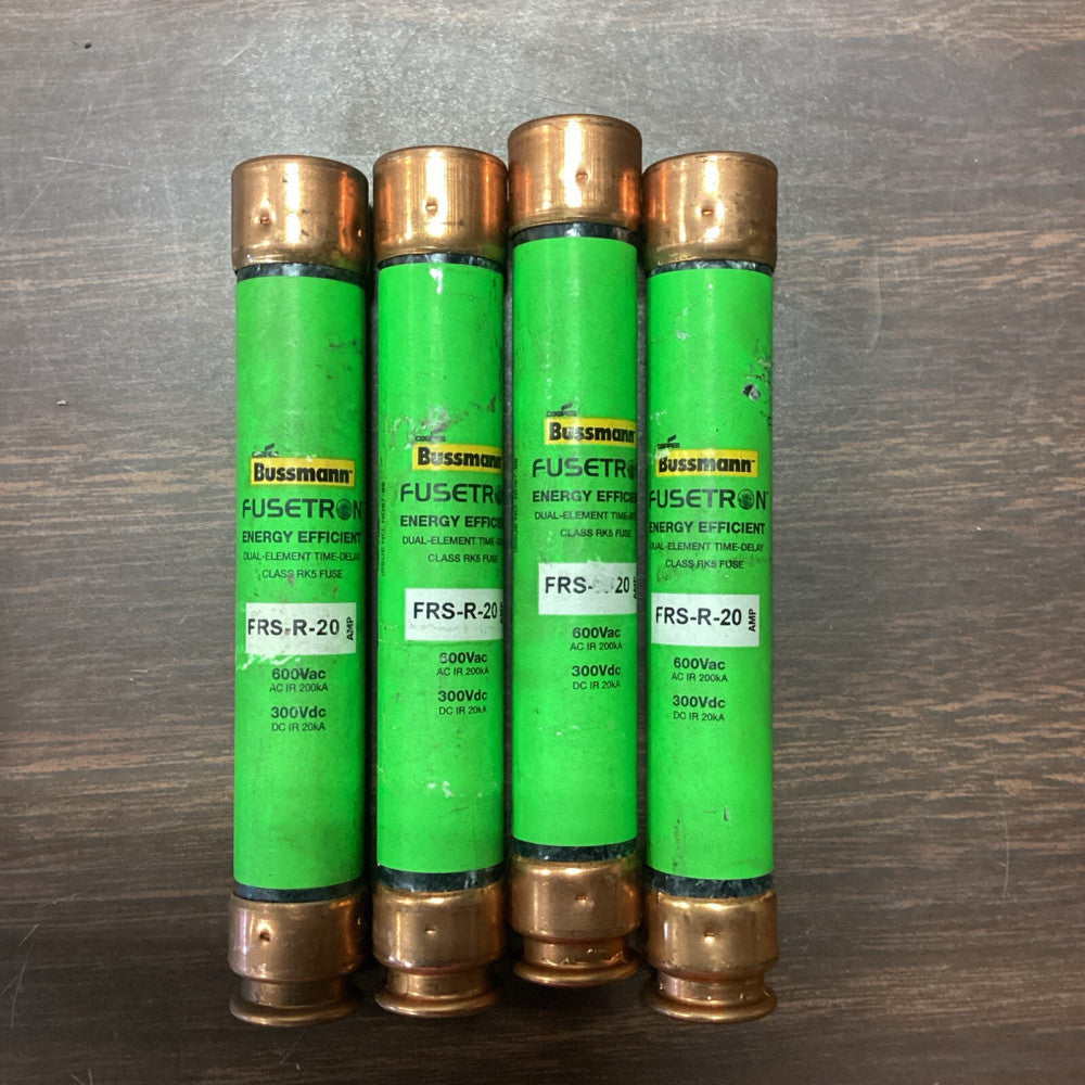 4 NEW BUSSMANN FRS-R-20 20 AMP ENERGY EFFICIENT FUSE 600 VAC 300