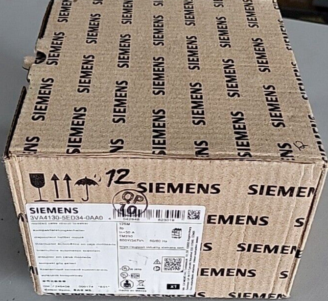 1) Siemens 3VA4130-5ED34-0AA0 480V 3-Pole Circuit Breaker 30 Amp