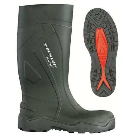 Dunlop E762943 Men's Dunlop Rubber Boot, Steel Toe, 13"-16" Height, Dark