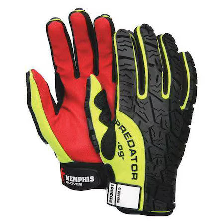 Mcr Safety Pd2901xxl Predator Multi-Task Hi-Vis Mechanics Gloves, Polyurethane