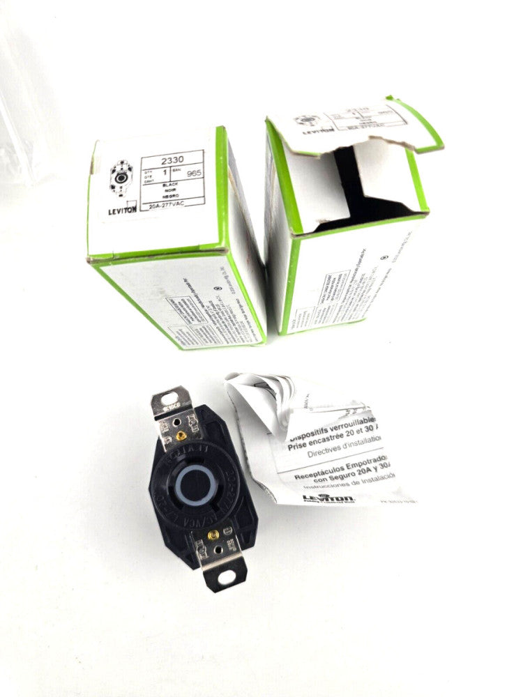 2pcs Leviton 2330 NEMA L7-20R Single Locking Receptacle 20A 277V 2P 3W
