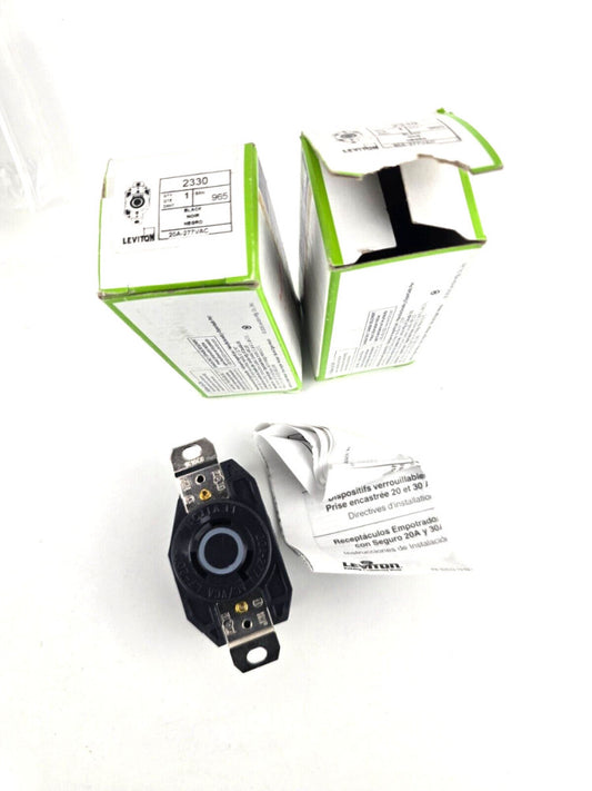 2pcs Leviton 2330 NEMA L7-20R Single Locking Receptacle 20A 277V 2P 3W
