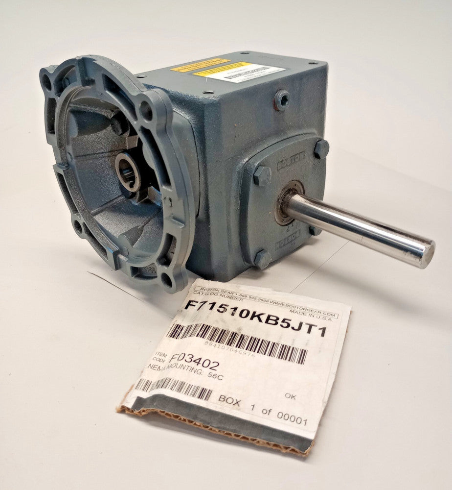 Boston F71510KB5JT1 Used Gear Box 1.2hp 397Lb-In F715-10K-B5-J-T1 Ratio 10:1