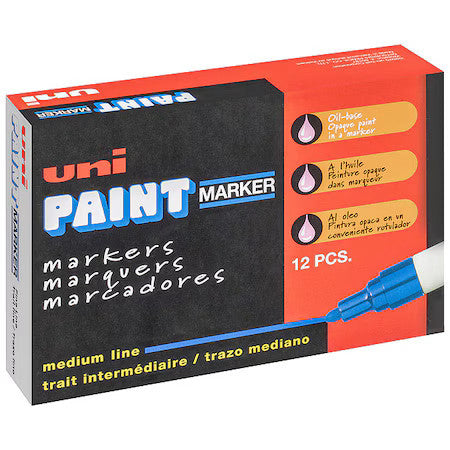 Uni-Paint 63606 Industrial Marker,Medium Point,Pk12