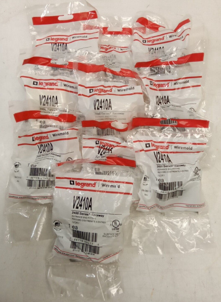 Wiremold V2410A 2400 series Raceway Enterance End Fitting (Lot Of 10) Ivory
