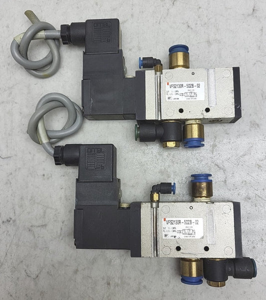 2 Pack SMC VFS2130R-5DZB-02 Ported Solenoid Valve DC21-26V *USED See Pictures