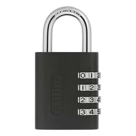 Abus 158Kc Combination Padlock,Side,Black/Silver
