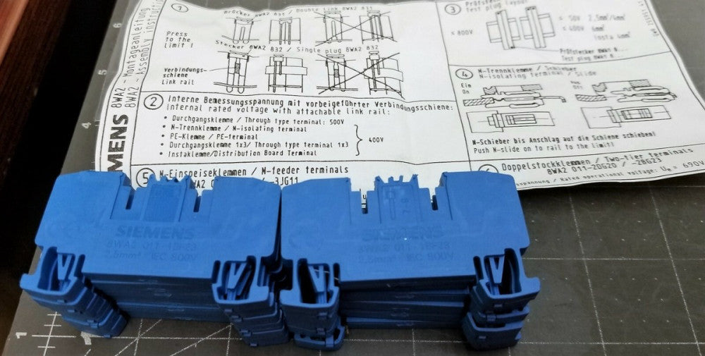 (pack of 12) Siemens 8WA2 011-1BF23 Blue Terminal Blocks NEW [Z5B2]