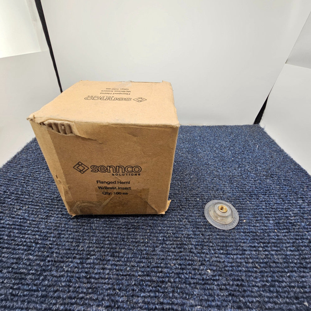 (QTY 100) Sennco Flanged Hemi W/ Brass Insert