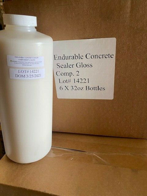 (6 bottles - 32 oz each) Endurable Concrete Sealer, Gloss, 1.5 gallons total