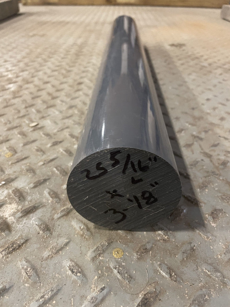 3” (3-1/8”) x 25-5/16” PVC Round Bar/Rod Stock
