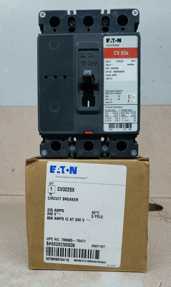 New take out Eaton CV3225x 225Amp 3 pole