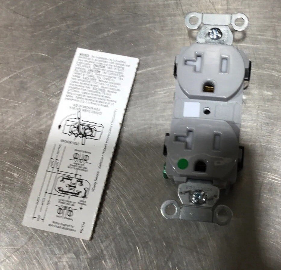 (1) Hubbell 8300GYTRA 20A 125V Hospital Grade Receptacle Gray Nos Surplus