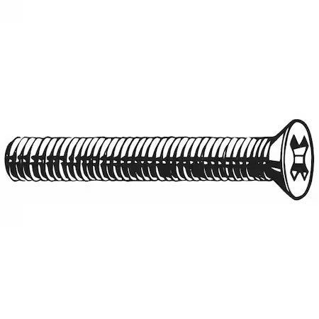 Zoro Select M55300.040.0012 M4-0.70 X 12 Mm Phillips Flat Machine Screw, Plain