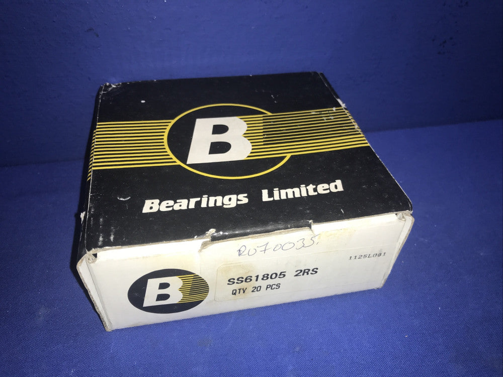 Bearings Limited SS61805 2RS BALL BEARINGS (QTY. 14-PIECES/BOX)