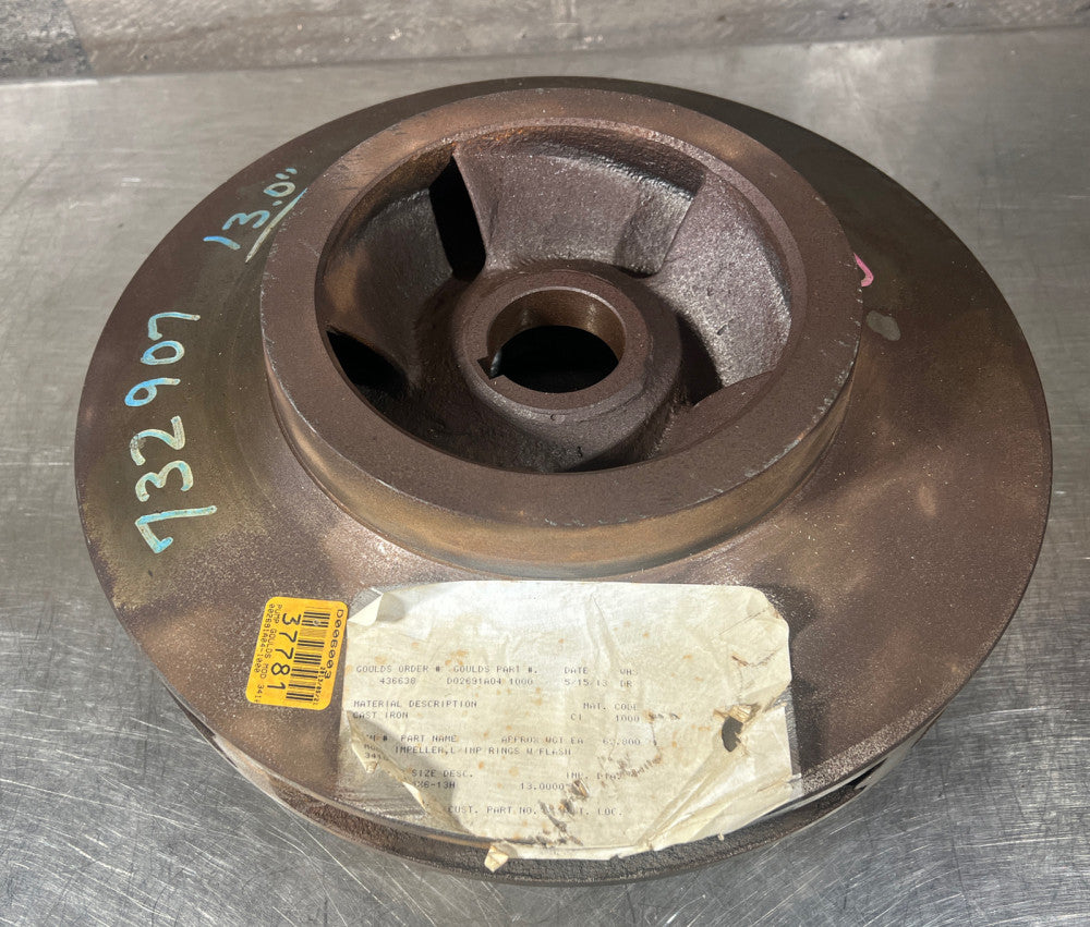 Nos Surplus GOULDS PUMP 13” IMPELLER D02691A04 1000