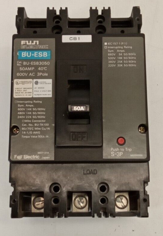 Fuji Electric BU-ESB3050 50 Amp Circuit Breaker 3 Pole 