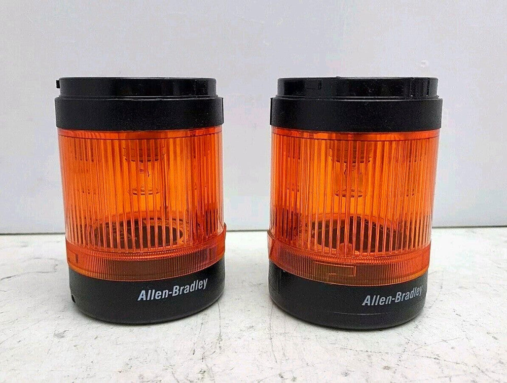 2 Pack Allen Bradley 855T-BCB 70mm Mounting Base & 855T-B24DN5 Amber Stack Light