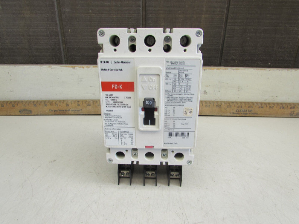 EATON FD3100K  , CIRCUIT BREAKER ,3P /600V /100A , GOOD TAKEOUT!  MAKE OFFER!