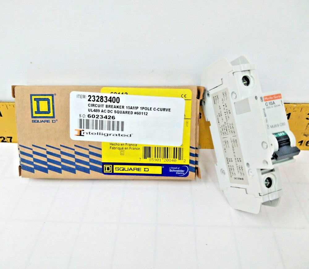 New Square D 15 Amp Miniature Circuit Breaker 120/240 VAC Single Pole  60112