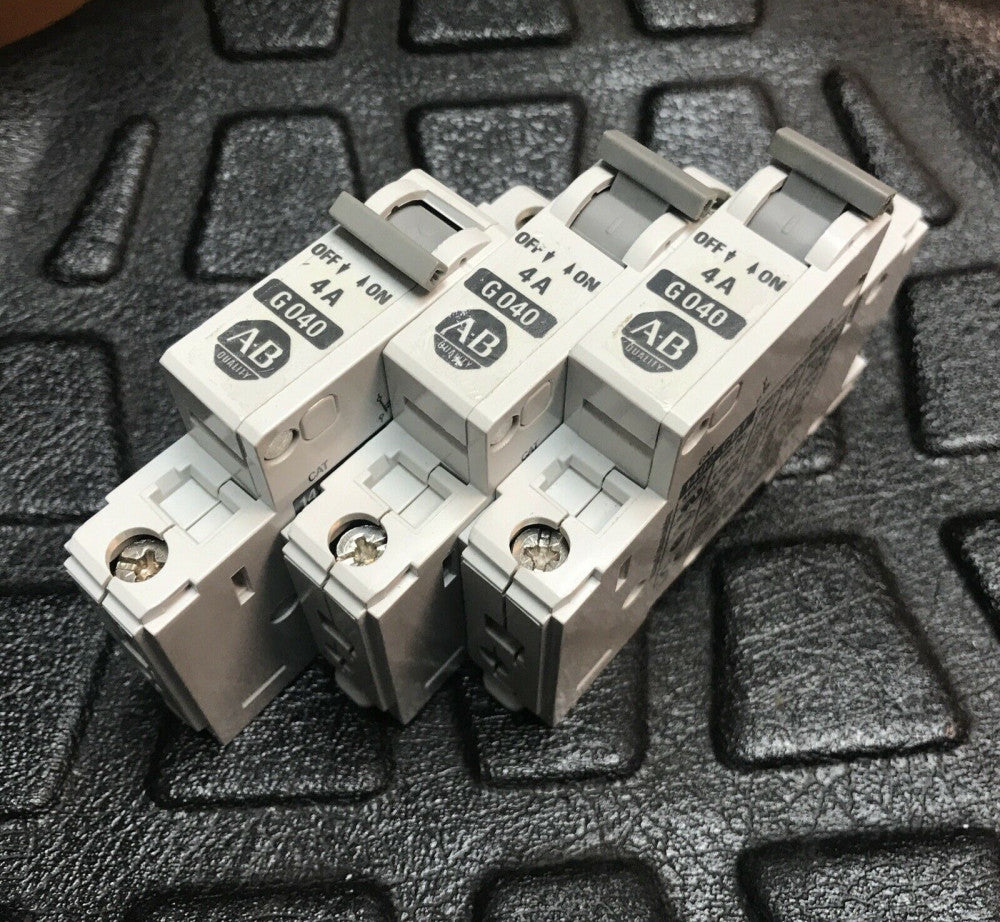 Lot of 3 Allen-Bradley 1492-CB1G040 Circuit Breaker 4A 277V 1-Pole