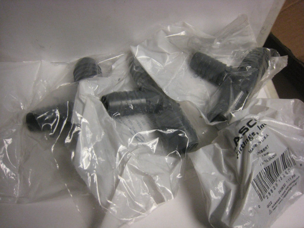 4 yes 4 Lasco Insert PVC Tees  1" x 3/4" x 1" grey free shipping made USA