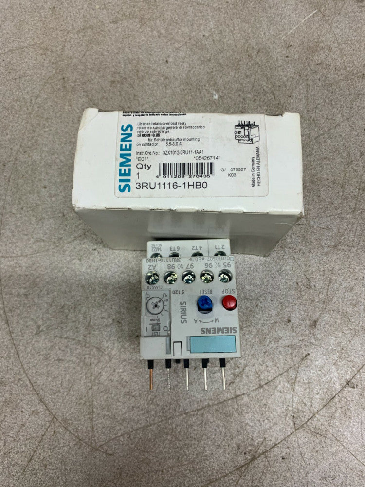 NEW IN BOX SIEMENS RELAY 3RU1116-1HB0