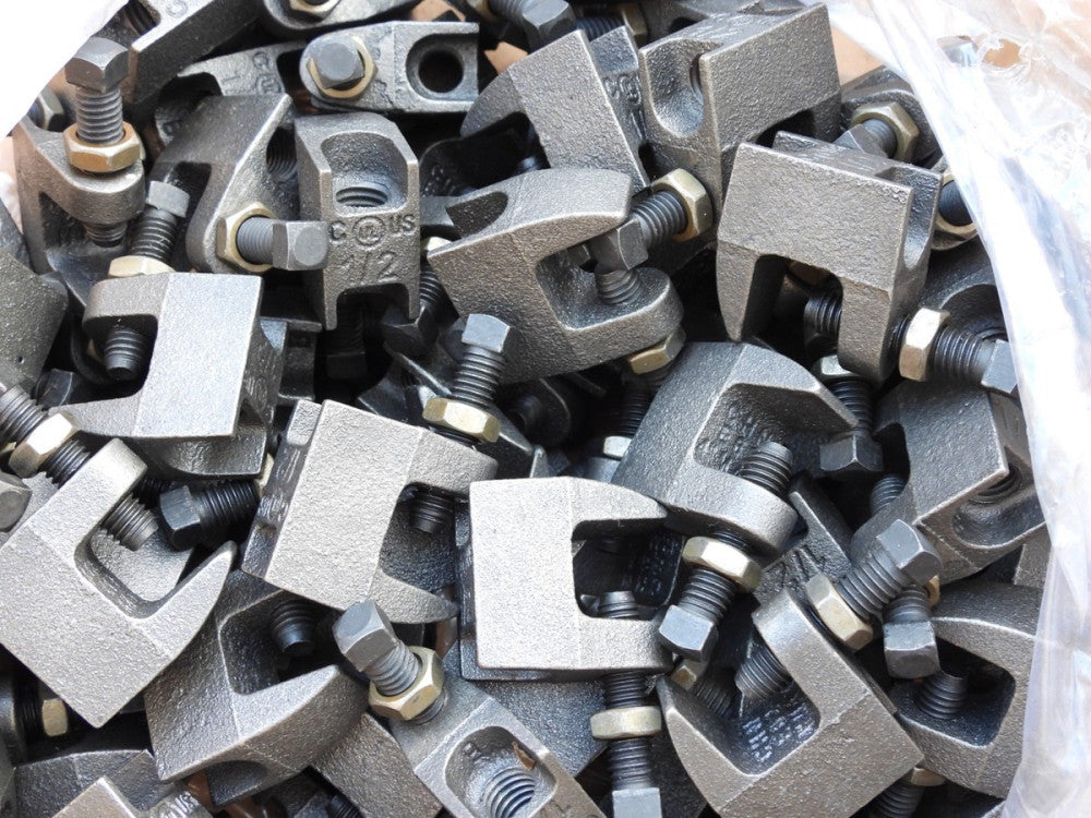(25-Pack) 1/2" Junior Top Beam Clamp, 3/4" Max Flange, Plain, Ductile Iron, Blac