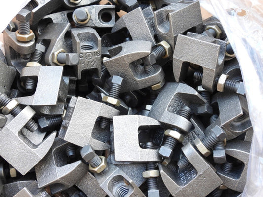 (25-Pack) 1/2" Junior Top Beam Clamp, 3/4" Max Flange, Plain, Ductile Iron, Blac