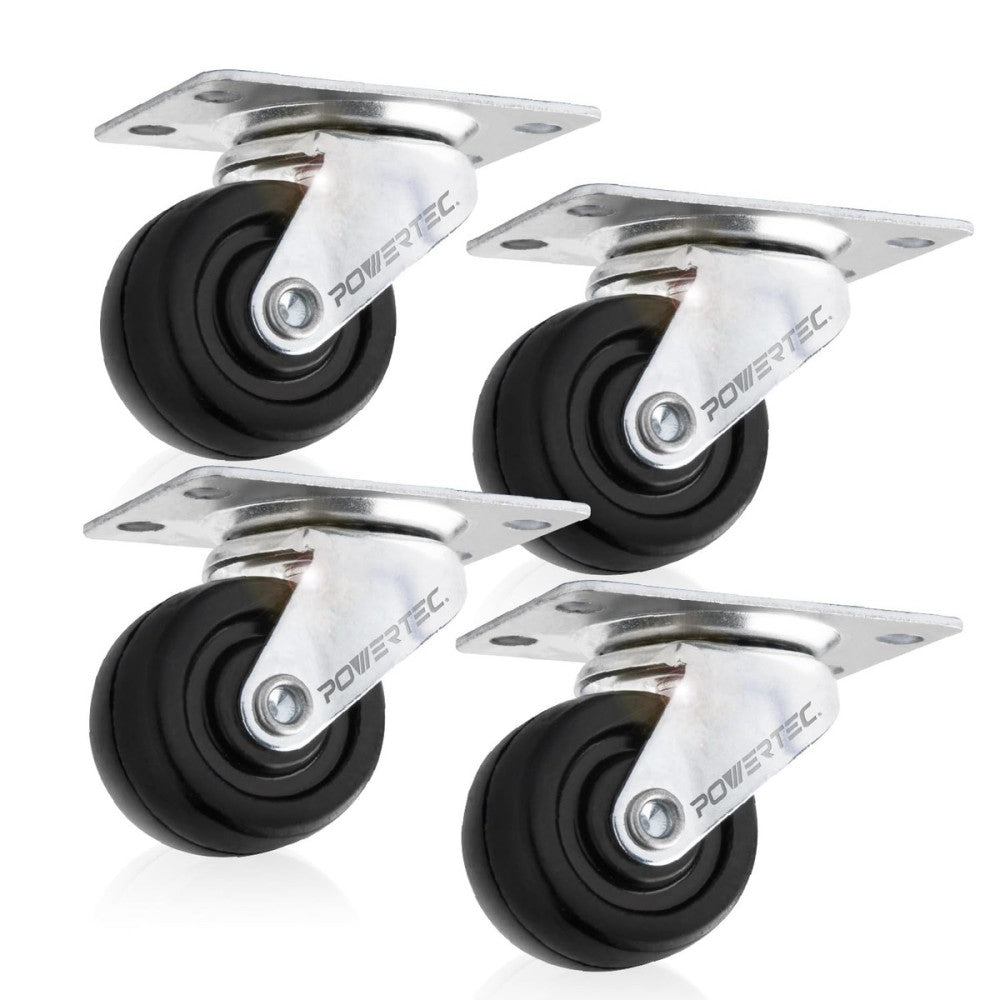 2 Inch Swivel Caster Wheels Set of 4 with 160 lbs Loads, Heavy Duty Plate Cas...