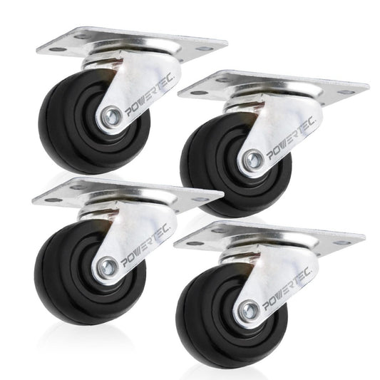 2 Inch Swivel Caster Wheels Set of 4 with 160 lbs Loads, Heavy Duty Plate Cas...