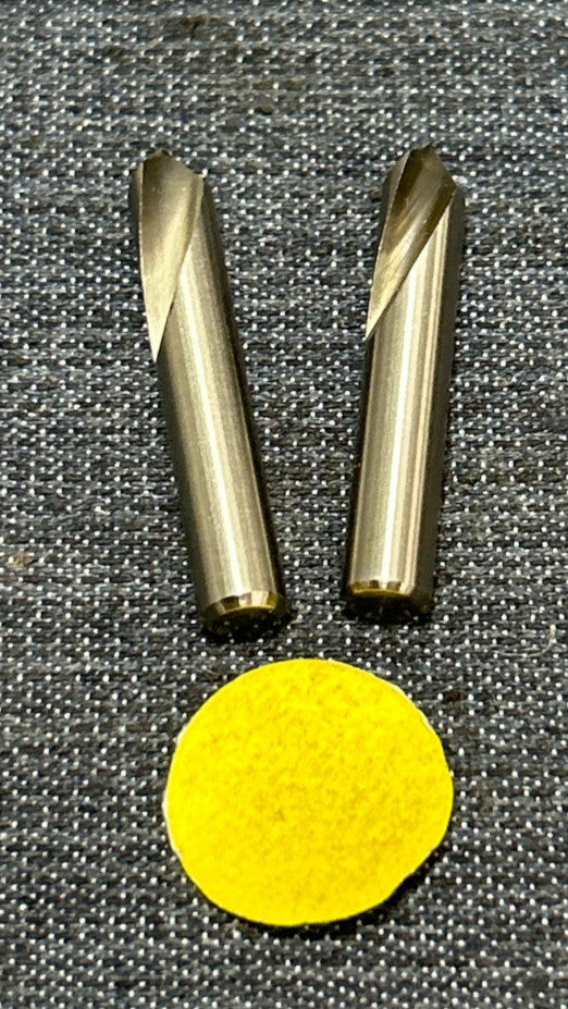 KEO  SPOTTING DRILL 1/4" X 90° POINT 2-FLUTES SPIRAL STRAIGHT SHANK LOT OF 2