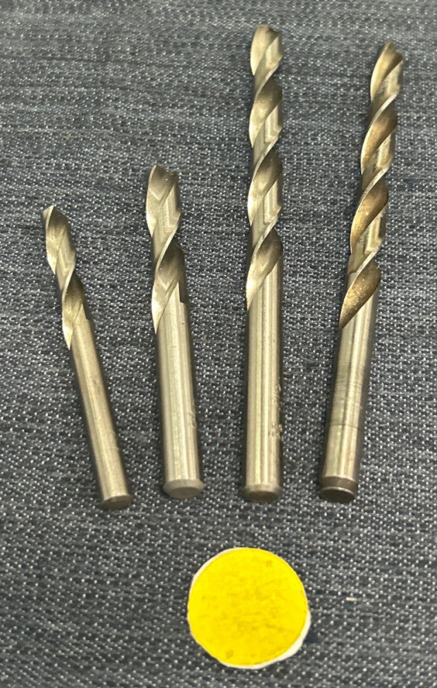 RIGHT HAND 2 FLUTE DRILL BIT  ASSORTED SIZES  LOT OF 4
