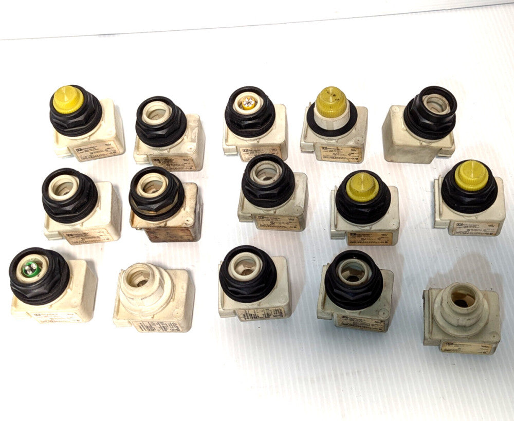 Lot of 15: Square D/ Schneider Electric 9001KM 38 LY Push Button Switches, SER J