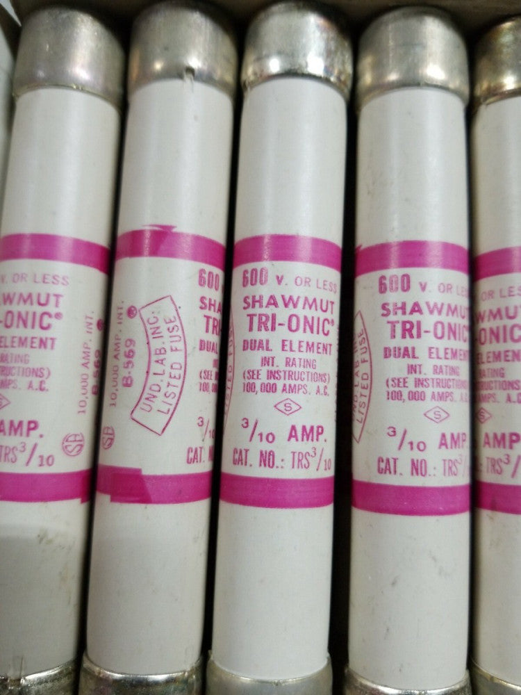 New Lot 10 Gould Shawmut TRS 3/10R Amp Fuses Bussmann FRS-R- 3/10 Class RK5 600 