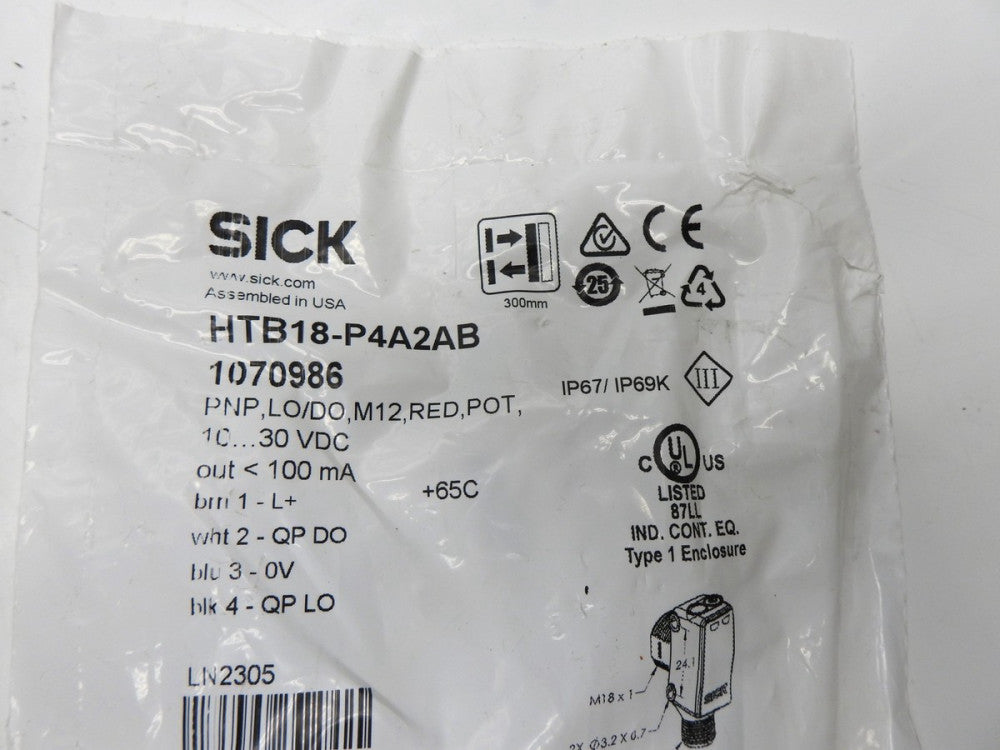 OEM SICK 1070986 HTB18-P4A2AB Photoelectric sensors H18 Sure Sense GENUINE NEW