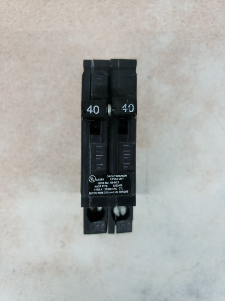 1) New Take Out! CHALLENGER TYPE A A4040 2 Pole 40/40 Amp Circuit Breaker 