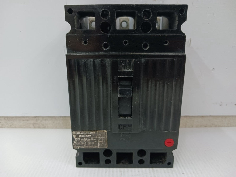 GE GENERAL ELECTRIC 80 AMP CIRCUIT BREAKER 3 POLE 480 VAC TED134080