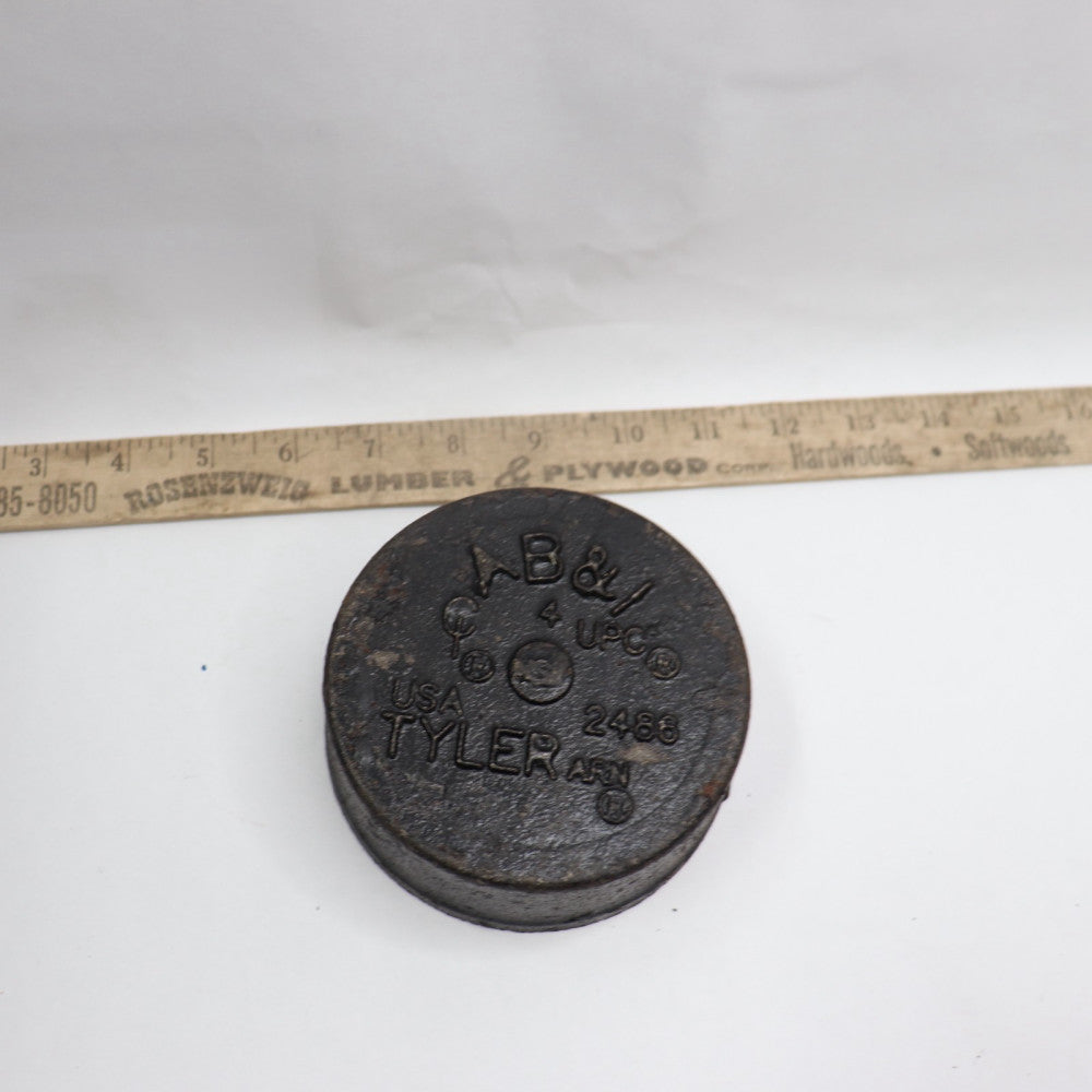AB&I No Hub Blind Plug Fitting Pipe Cast Iron 4" X 1-3/4" OAL 2488