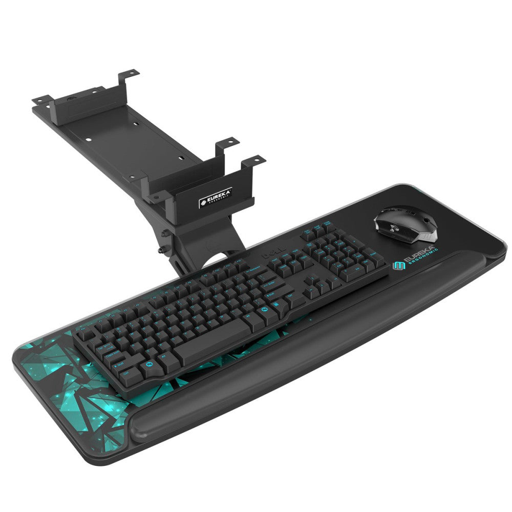 Height Adjustable Mouse & Keyboard Tray Under Desk, 28x10'' Large Slide Out S...