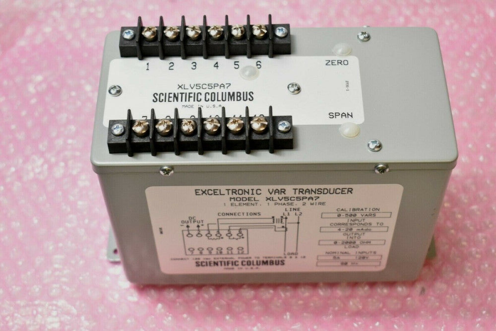 Scientific Columbus XLV5C5PA7 Exceltronic Var Transducer 0-500 Vars, 0-2000 ohm 
