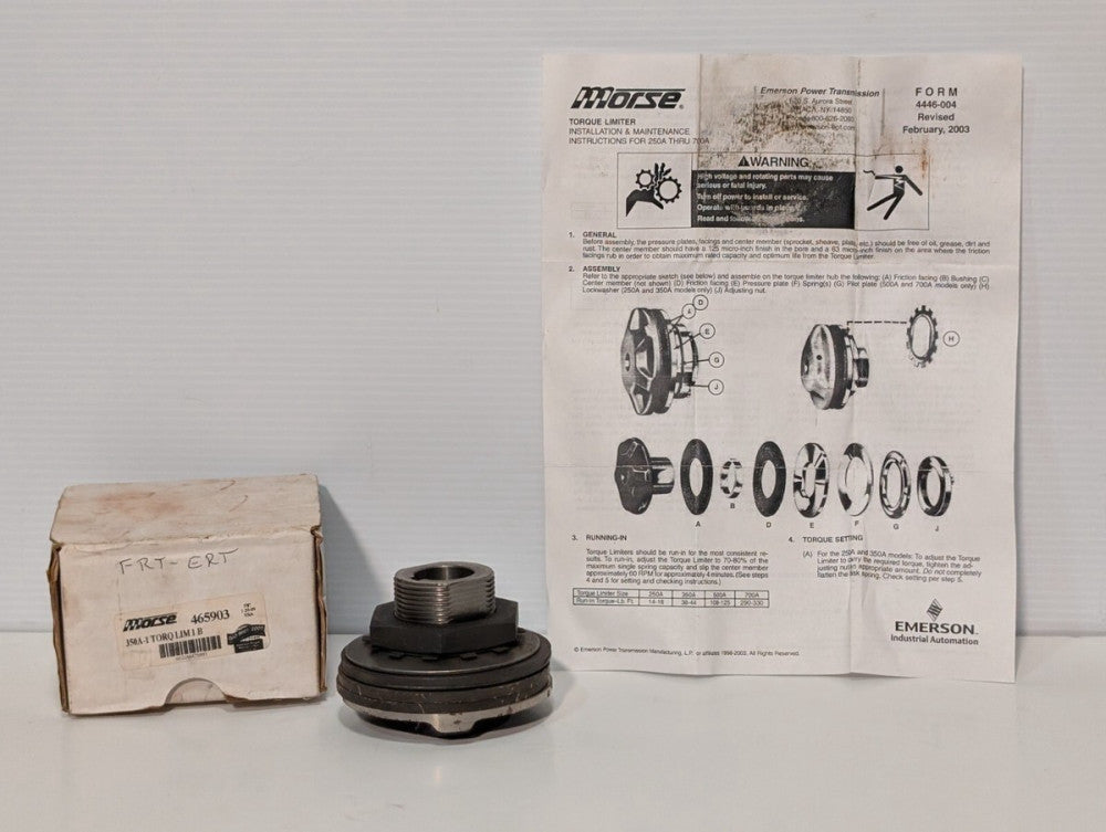 Morse 465903 350A-1 Torque Limiter 7/8in Diameter Finished Keyed Bore