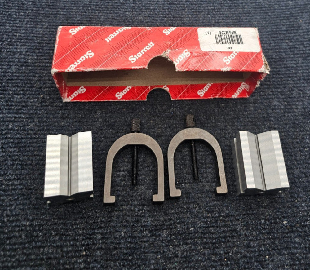(QTY 2) STARRETT 4CEN8 278 V-Block / Clamp Steel Assembly