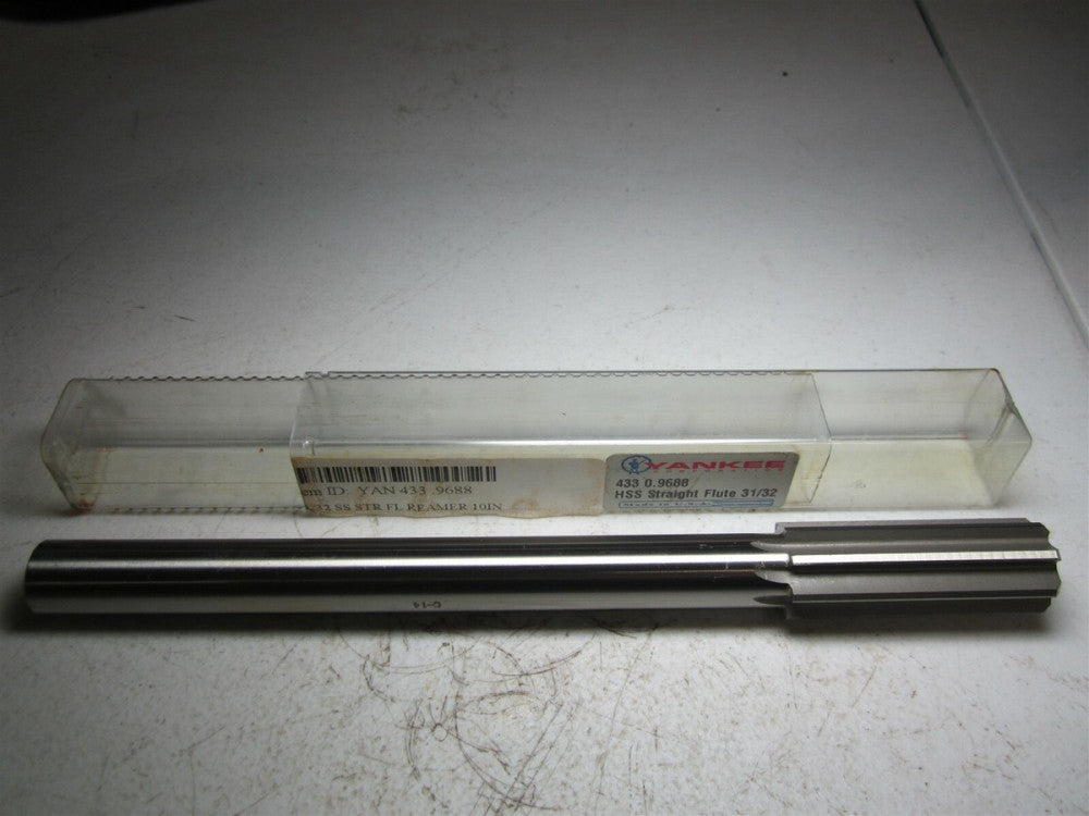 Yankee (433) 0.9688 Diam High Speed Steel 8 Flute Straight Flute Reamer