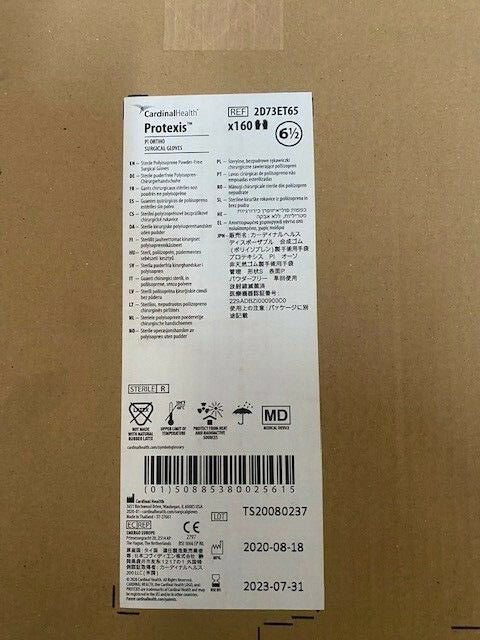 (Case of 160) Protexis PI Ortho Polyisoprene Powder-free Surgical Glove, 6.5
