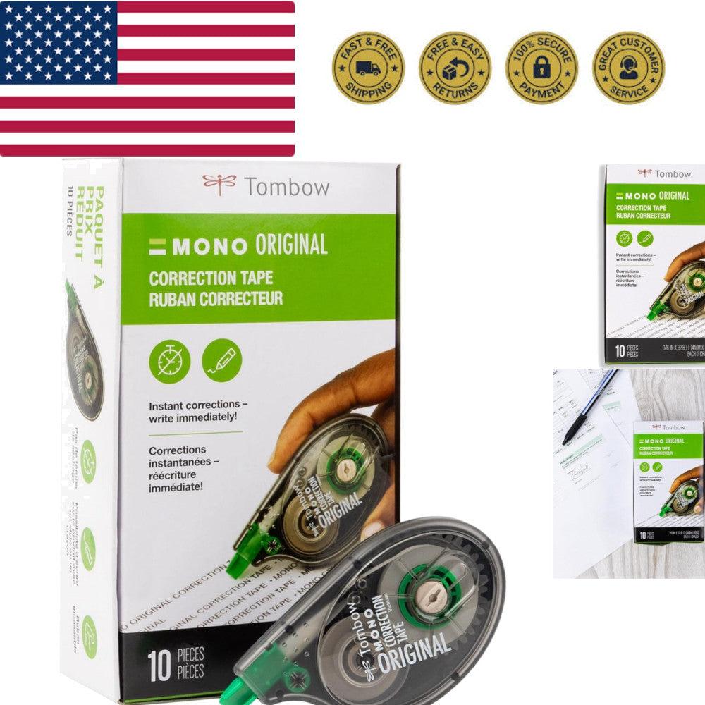 68720 MONO  Correction Tape, 10-Pack. Easy To Use Applicator for Instant Corr...