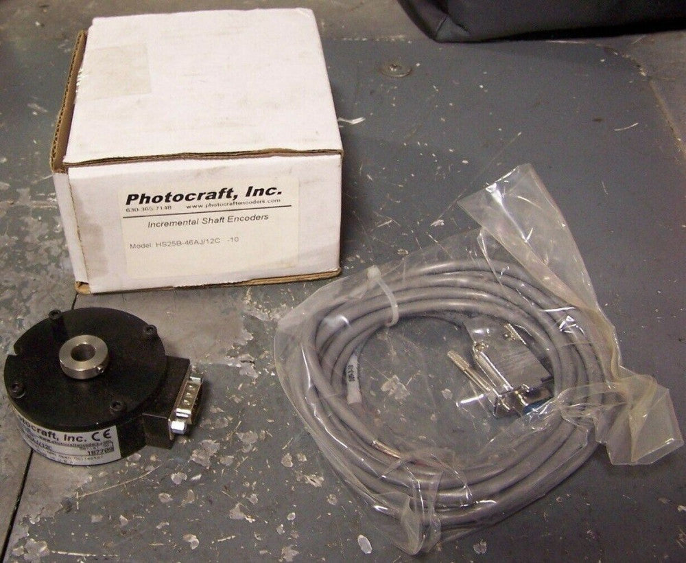 NEW PHOTOCRAFT HS25B-46AJ/12C INCREMENTAL SHAFT ENCODER SINGLE CHANNEL 