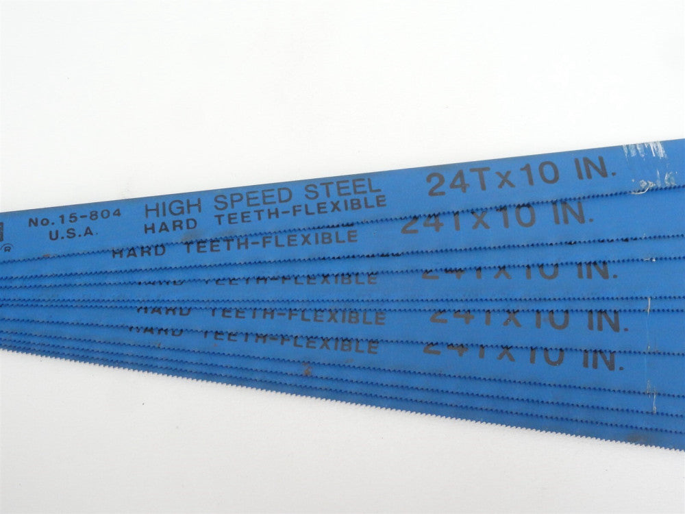 (Lot of 10) New Stanley 15-804 High Speed Flexible Steel 24T x 10" Hacksaw Blade