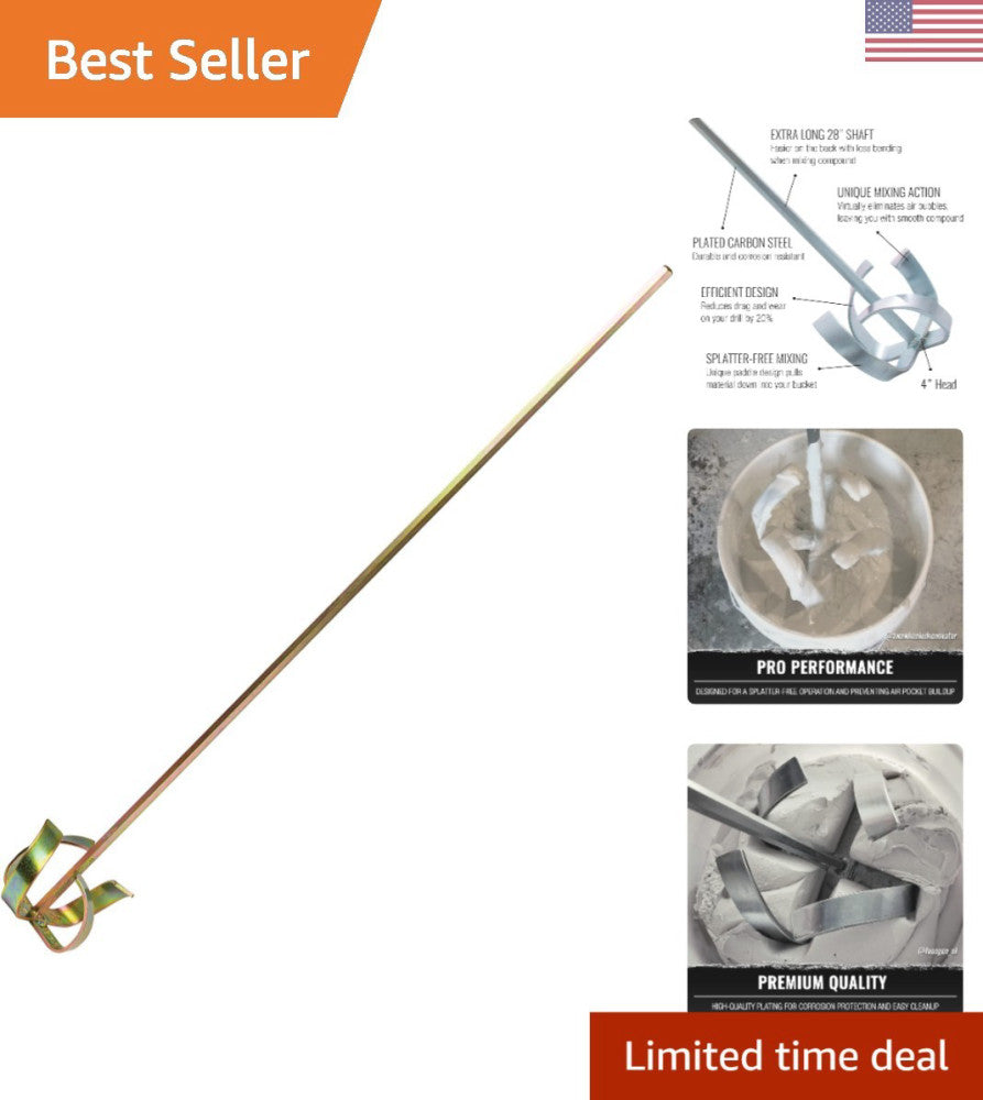Lightweight Carbon Steel Mud Mixer - 28" Shaft & 4" Head for Effortless Mixing